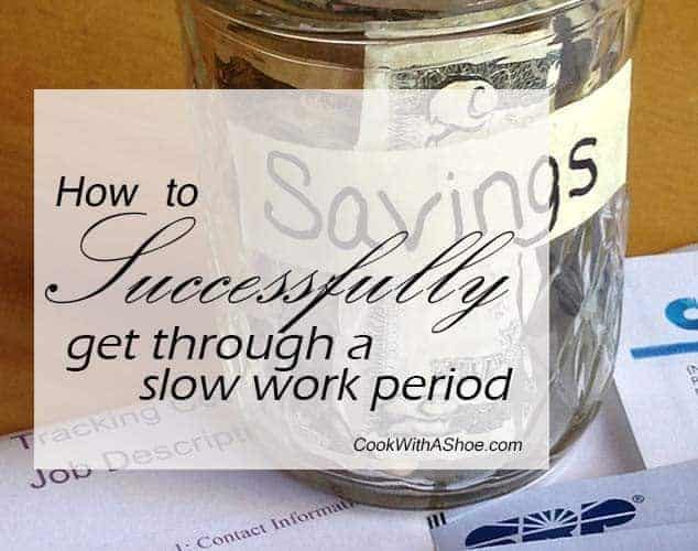 savings jar with money on top of bills 'How to successfully get through a slow work period'
